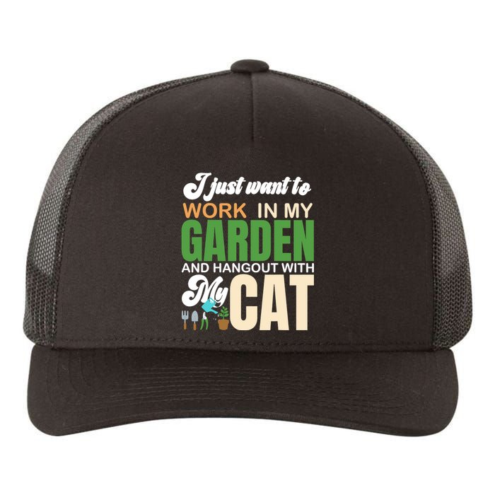 Gardening Graphic Cat Lover Gardener Garden Pet Gifts Plants Yupoong Adult 5-Panel Trucker Hat