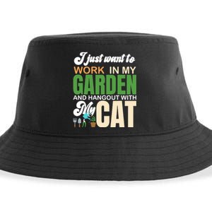 Gardening Graphic Cat Lover Gardener Garden Pet Gifts Plants Sustainable Bucket Hat