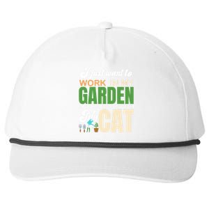 Gardening Graphic Cat Lover Gardener Garden Pet Gifts Plants Snapback Five-Panel Rope Hat