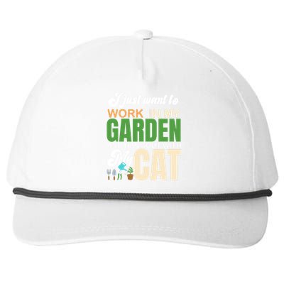 Gardening Graphic Cat Lover Gardener Garden Pet Gifts Plants Snapback Five-Panel Rope Hat