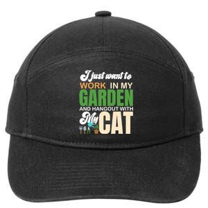 Gardening Graphic Cat Lover Gardener Garden Pet Gifts Plants 7-Panel Snapback Hat