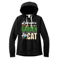 Gardening Graphic Cat Lover Gardener Garden Pet Gifts Plants Women's Fleece Hoodie