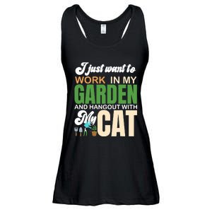 Gardening Graphic Cat Lover Gardener Garden Pet Gifts Plants Ladies Essential Flowy Tank