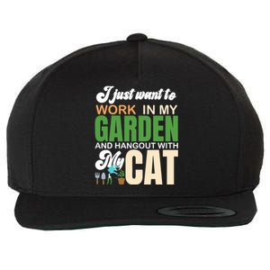 Gardening Graphic Cat Lover Gardener Garden Pet Gifts Plants Wool Snapback Cap