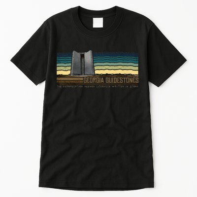 Georgia Guidestones Depopulation Written In Stone Retro Tall T-Shirt
