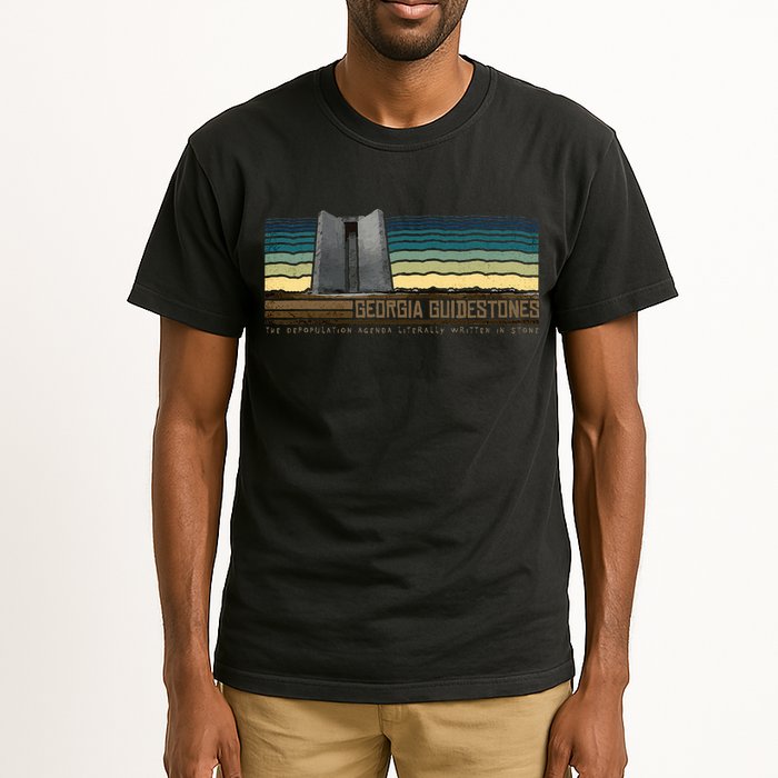 Georgia Guidestones Depopulation Written In Stone Retro Tall T-Shirt