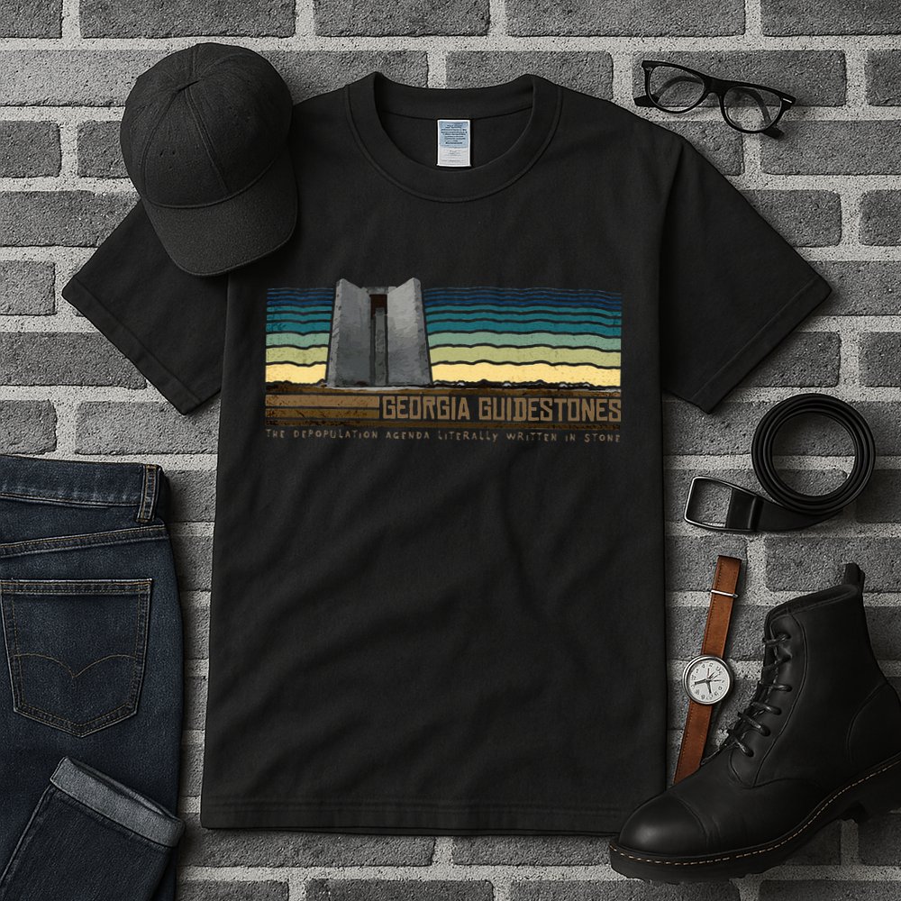 Georgia Guidestones Depopulation Written In Stone Retro Tall T-Shirt