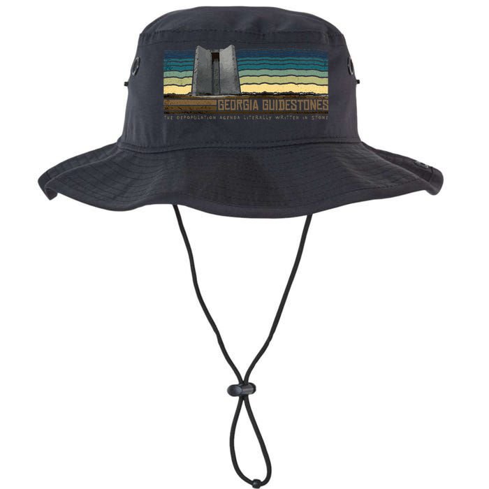 Georgia Guidestones Depopulation Written In Stone Retro Bucket Hat