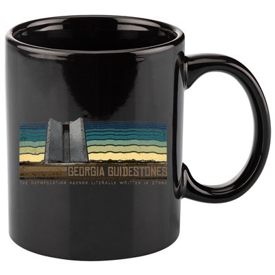 Georgia Guidestones Depopulation Written In Stone Retro 11oz C Handle Ceramic Mug