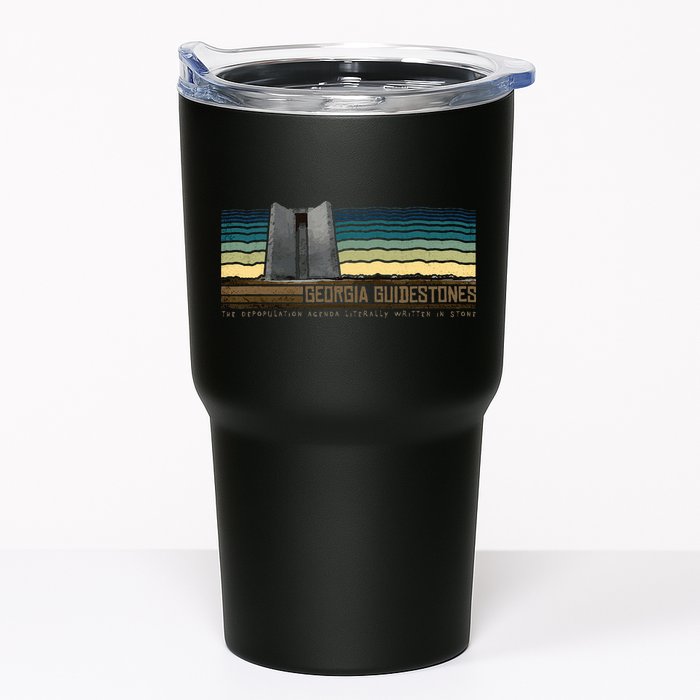 Georgia Guidestones Depopulation Written In Stone Retro Tumbler