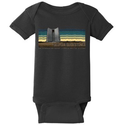 Georgia Guidestones Depopulation Written In Stone Retro Baby Bodysuit