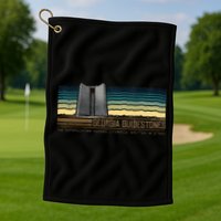 Georgia Guidestones Depopulation Written In Stone Retro Golf Towel