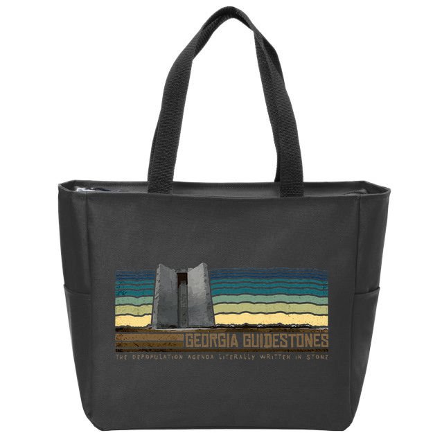 Georgia Guidestones Depopulation Written In Stone Retro Zip Tote Bag