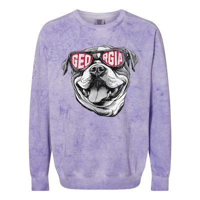 Ga Georgia Dog Sport Lovers Colorblast Crewneck Sweatshirt