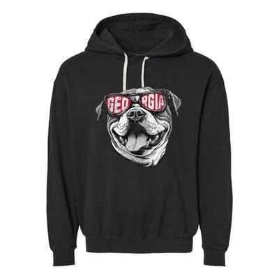 Ga Georgia Dog Sport Lovers Garment-Dyed Fleece Hoodie