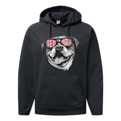 Ga Georgia Dog Sport Lovers Performance Fleece Hoodie