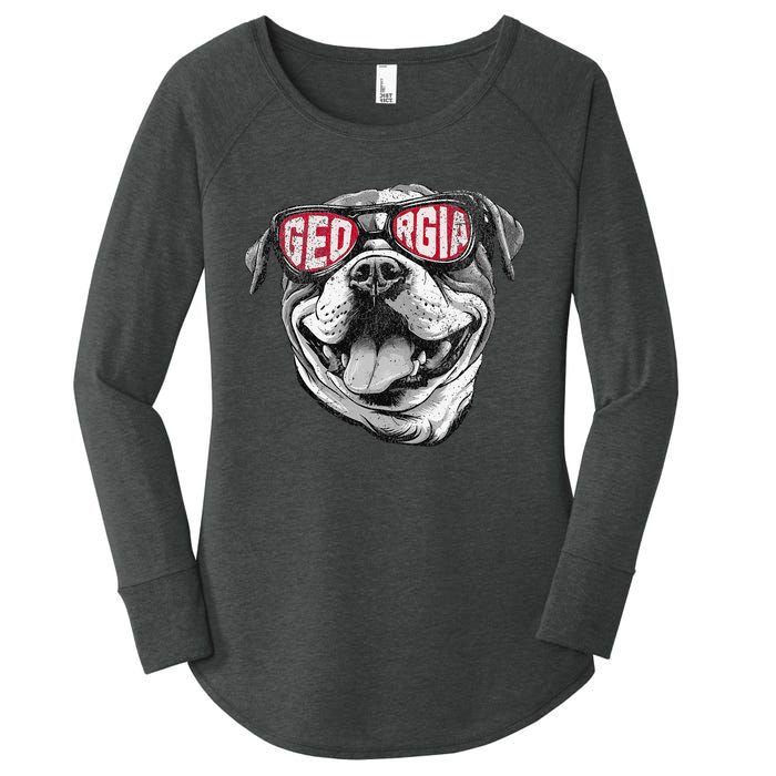 Ga Georgia Dog Sport Lovers Women's Perfect Tri Tunic Long Sleeve Shirt