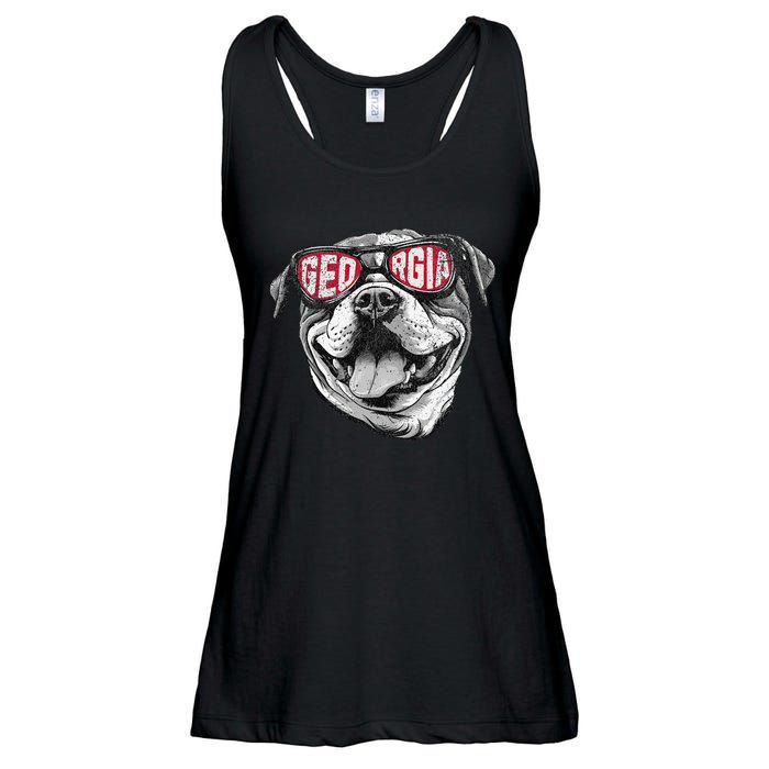 Ga Georgia Dog Sport Lovers Ladies Essential Flowy Tank