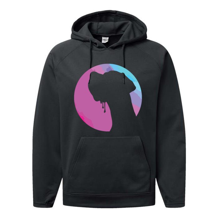 German Great Dane Profile Starry Sky MultiColoured Performance Fleece Hoodie