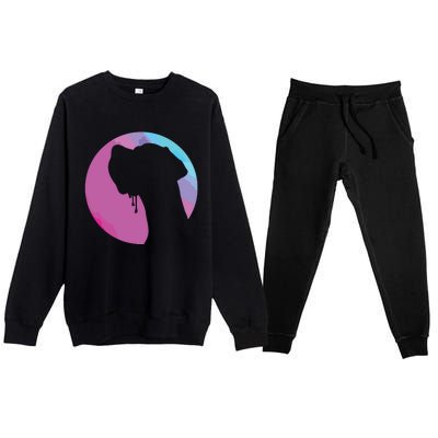 German Great Dane Profile Starry Sky MultiColoured Premium Crewneck Sweatsuit Set