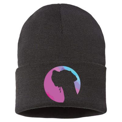 German Great Dane Profile Starry Sky MultiColoured Sustainable Knit Beanie