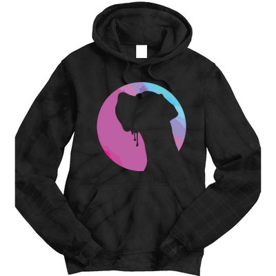 German Great Dane Profile Starry Sky MultiColoured Tie Dye Hoodie