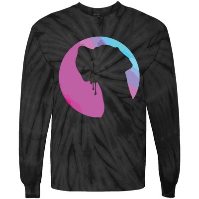 German Great Dane Profile Starry Sky MultiColoured Tie-Dye Long Sleeve Shirt