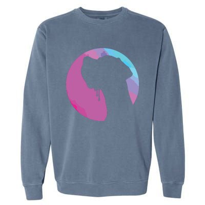 German Great Dane Profile Starry Sky MultiColoured Garment-Dyed Sweatshirt