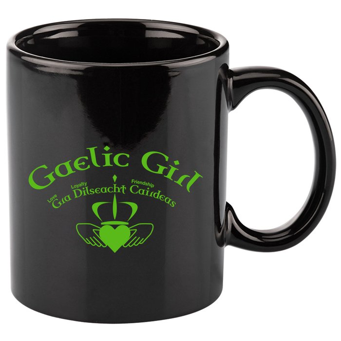 Gaelic Gra Dilseacht Cairdeas Claddagh Gift 11oz C Handle Ceramic Mug
