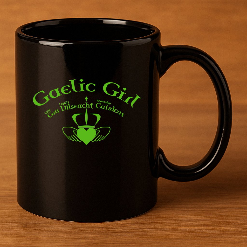 Gaelic Gra Dilseacht Cairdeas Claddagh Gift 11oz C Handle Ceramic Mug