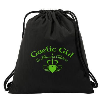 Gaelic Gra Dilseacht Cairdeas Claddagh Gift Drawstring Bag