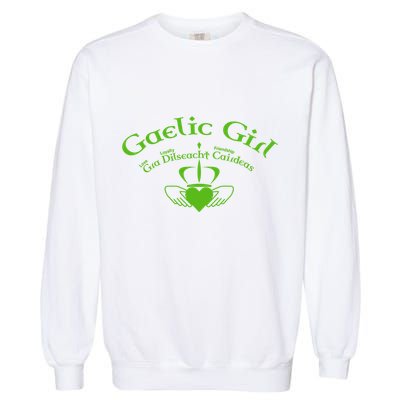 Gaelic Gra Dilseacht Cairdeas Claddagh Gift Garment-Dyed Sweatshirt