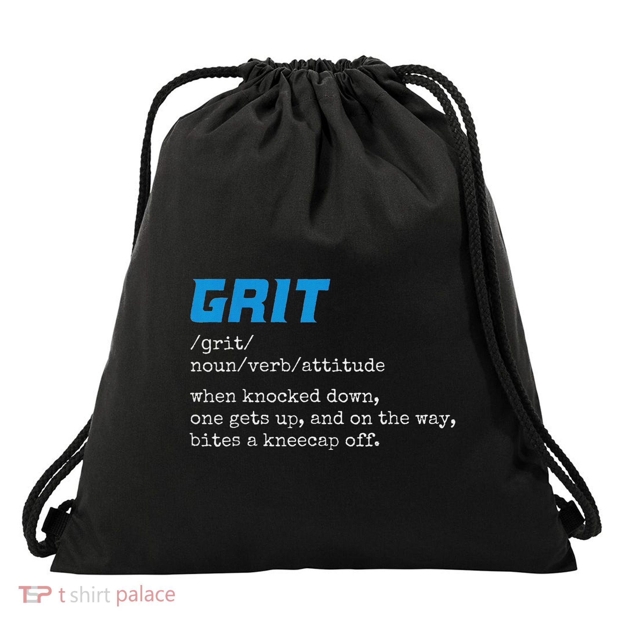 Grit Grit Definition Funny Grit Detroit Drawstring Bag