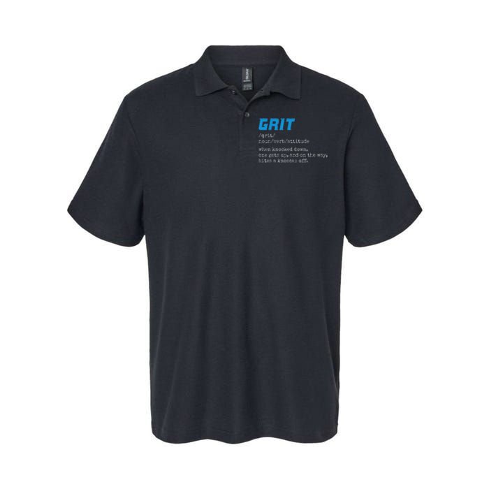 Grit Grit Definition Funny Grit Detroit Softstyle Adult Sport Polo