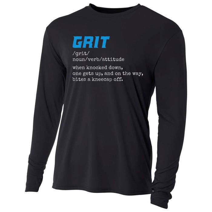 Grit Grit Definition Funny Grit Detroit Cooling Performance Long Sleeve Crew