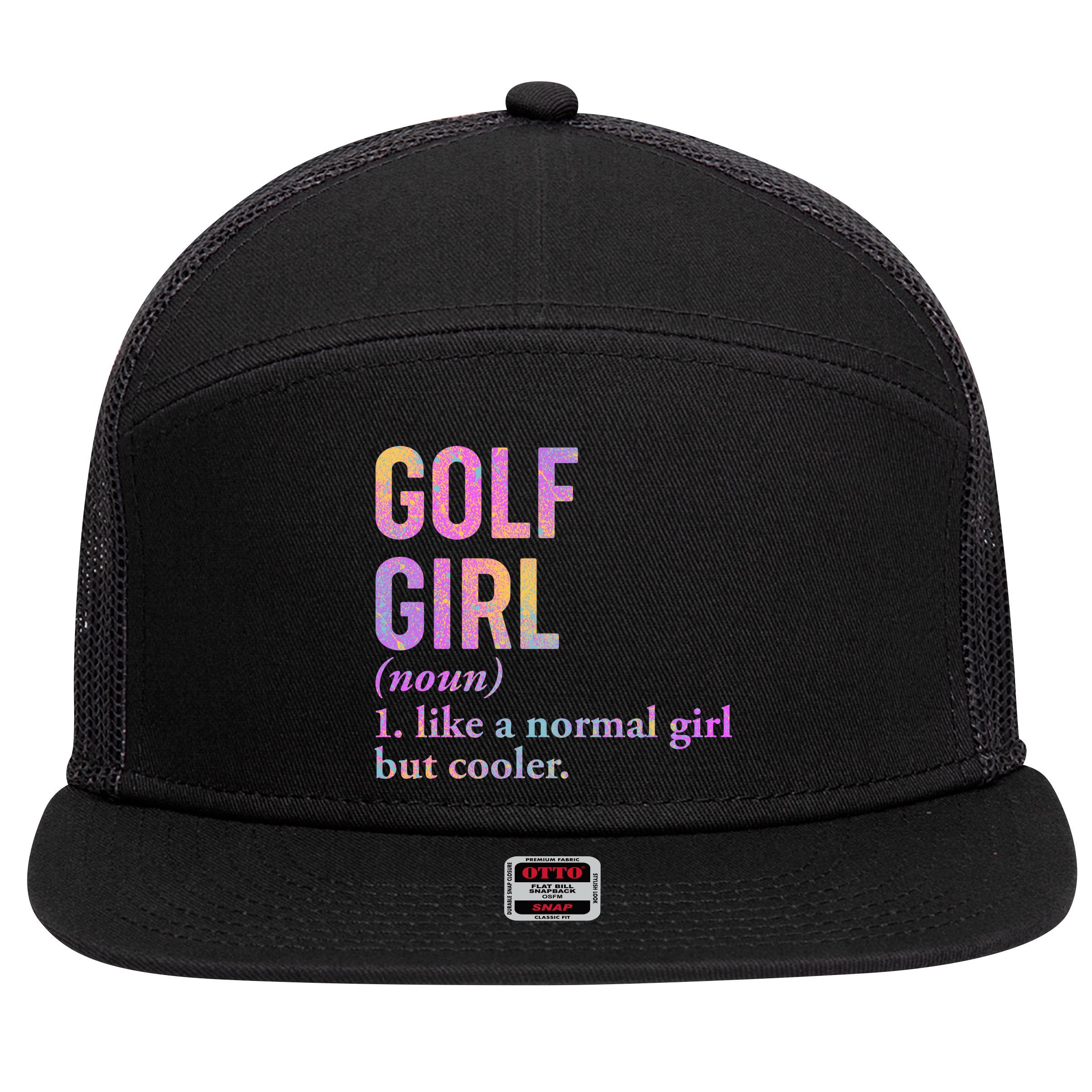 Golf Girl Definition 7 Panel Mesh Trucker Snapback Hat