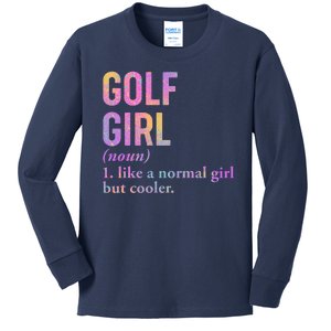 Golf Girl Definition Kids Long Sleeve Shirt