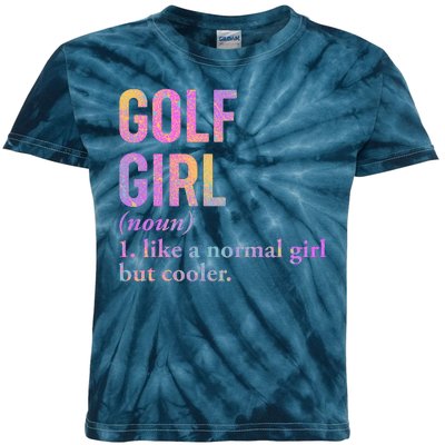 Golf Girl Definition Kids Tie-Dye T-Shirt