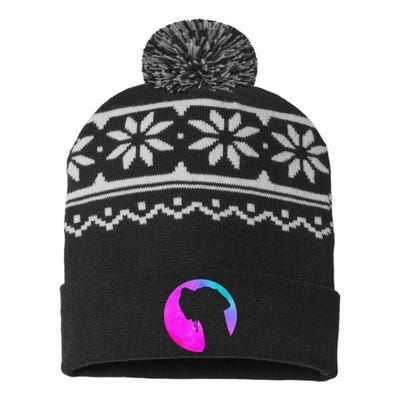 German Great Dane Profile Starry Sky MultiColoured USA-Made Snowflake Beanie