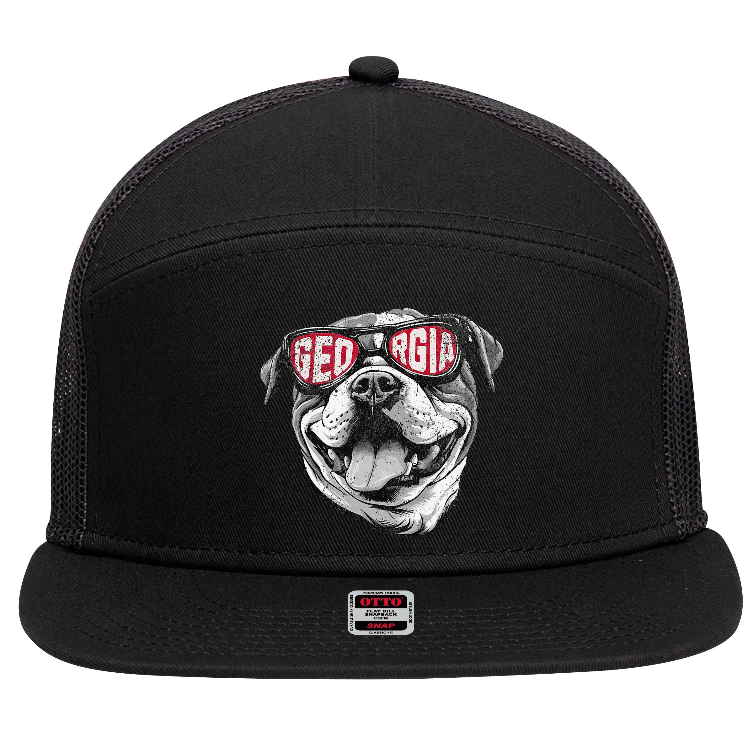 Ga Georgia Dog Sport Lovers 7 Panel Mesh Trucker Snapback Hat