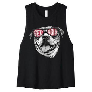 Ga Georgia Dog Sport Lovers Women's Racerback Cropped Tank