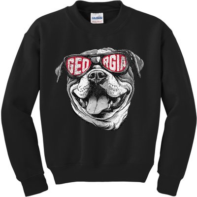 Ga Georgia Dog Sport Lovers Kids Sweatshirt