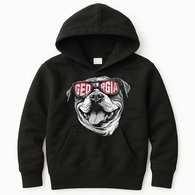 Ga Georgia Dog Sport Lovers Kids Hoodie