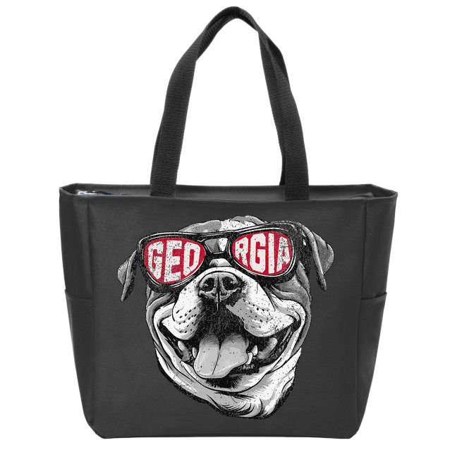 Ga Georgia Dog Sport Lovers Zip Tote Bag