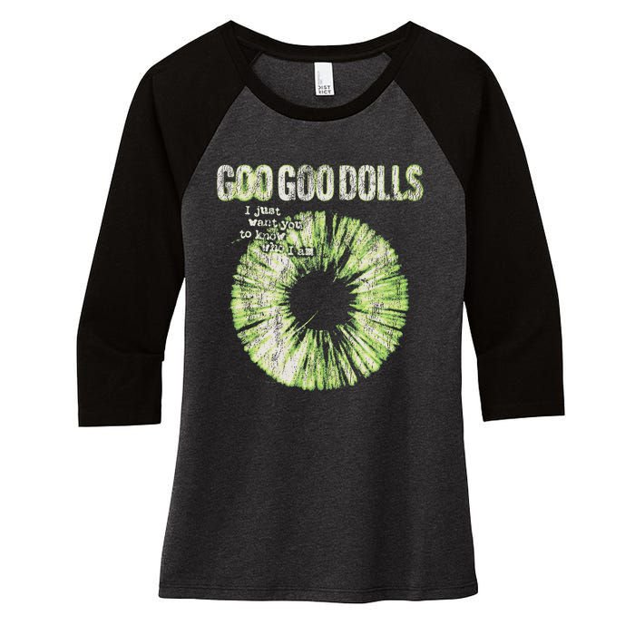 Goo Goo Dolls Green Iris Exclusive Women's Tri-Blend 3/4-Sleeve Raglan Shirt