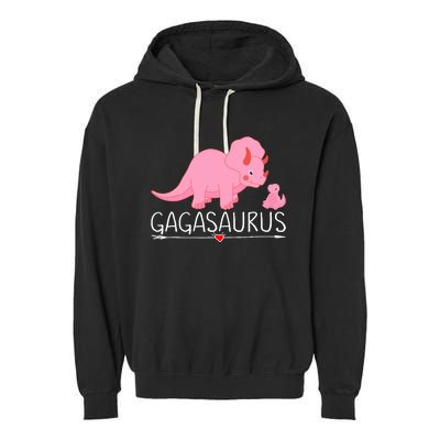 Gagasaurus Grandma Dinosaur Baby Trex Funny Gaga Dino Gift Garment-Dyed Fleece Hoodie