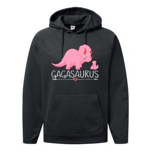 Gagasaurus Grandma Dinosaur Baby Trex Funny Gaga Dino Gift Performance Fleece Hoodie