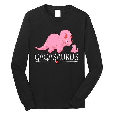 Gagasaurus Grandma Dinosaur Baby Trex Funny Gaga Dino Gift Long Sleeve Shirt