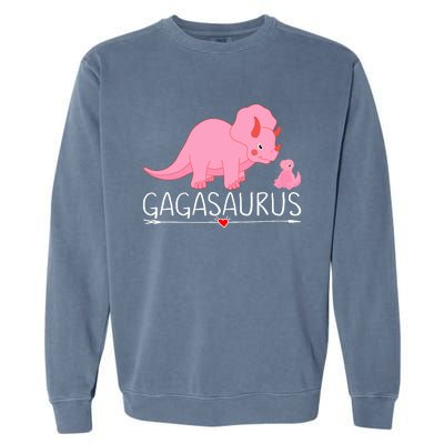 Gagasaurus Grandma Dinosaur Baby Trex Funny Gaga Dino Gift Garment-Dyed Sweatshirt