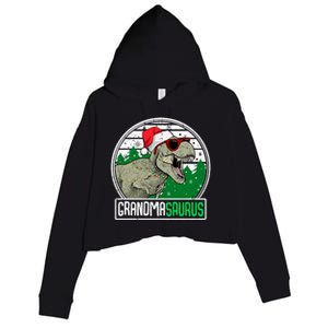 Grandmasaurus Grandma Dinosaur Trex Family Christmas Cool Gift Crop Fleece Hoodie